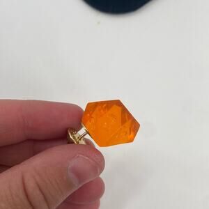 Handmade D & D orange dice pin